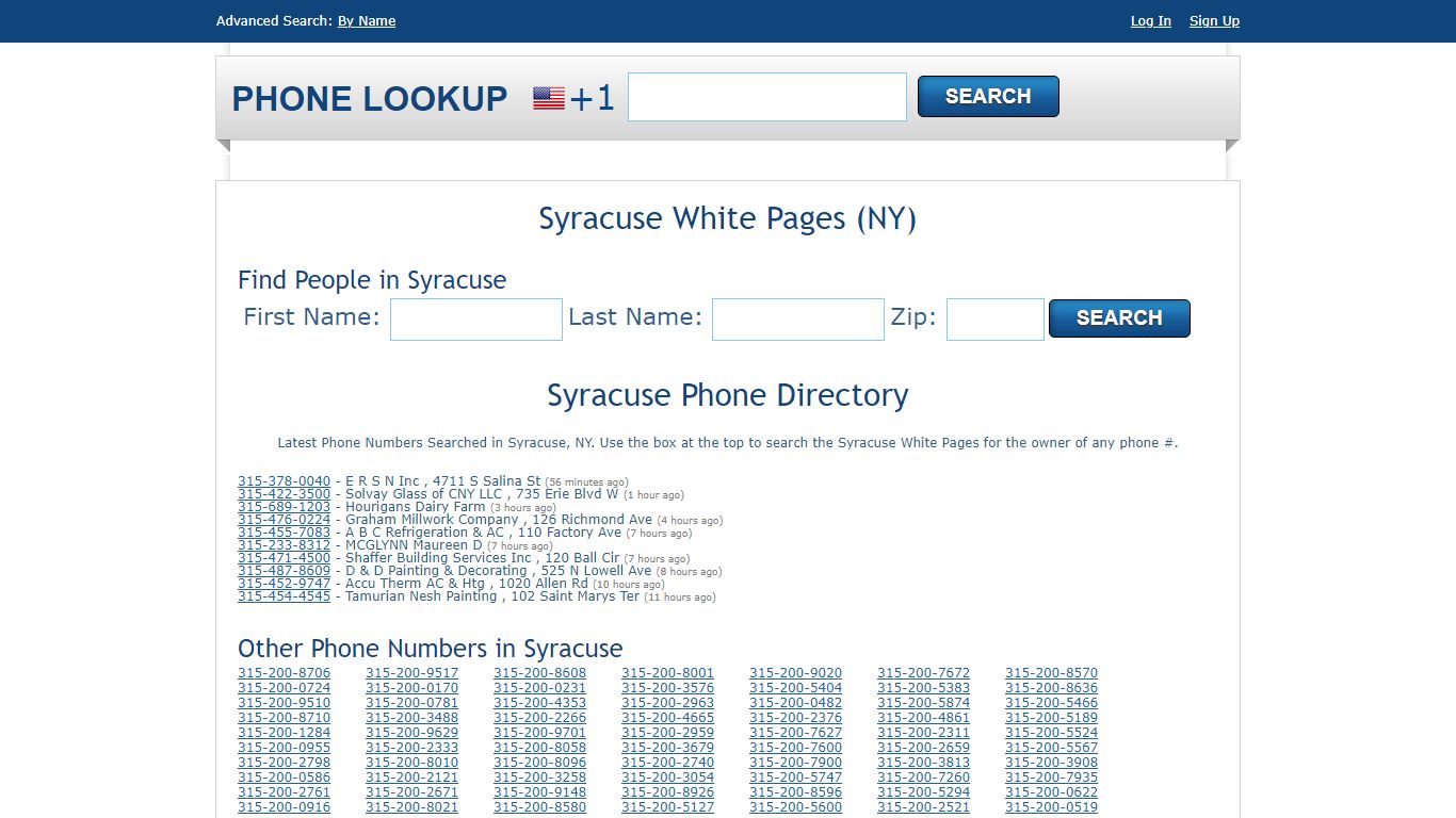 Syracuse White Pages - Syracuse Phone Directory Lookup